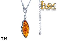 Jewellery SILVER sterling necklace.  Stone: amber. TAG: ; name: N-910; weight: 8g.