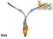 Jewellery SILVER sterling necklace.  Stone: amber. TAG: ; name: N-973; weight: 6.5g.
