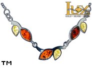 Jewellery SILVER sterling necklace.  Stone: amber. TAG: nature; name: N-997; weight: 5.5g.