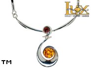 Jewellery SILVER sterling necklace.  Stone: amber. TAG: ; name: N-A49; weight: 7.5g.