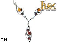 Jewellery SILVER sterling necklace.  Stone: amber. TAG: nature; name: N-A66; weight: 6.5g.