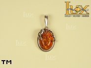 Jewellery SILVER sterling pendant.  Stone: amber. TAG: nature, clasic; name: P-038; weight: 2g.