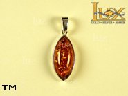 Jewellery SILVER sterling pendant.  Stone: amber. TAG: clasic; name: P-03AM; weight: 2.9g.