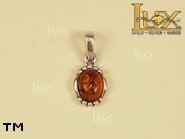 Jewellery SILVER sterling pendant.  Stone: amber. TAG: ; name: P-143-2; weight: 1.6g.