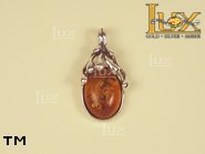 Jewellery SILVER sterling pendant.  Stone: amber. TAG: nature, clasic; name: P-169; weight: 3.9g.