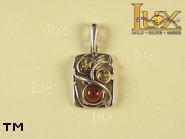 Jewellery SILVER sterling pendant.  Stone: amber. TAG: clasic; name: P-647; weight: 3.8g.