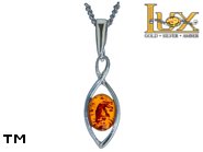 Jewellery SILVER sterling pendant.  Stone: amber. TAG: ; name: P-668; weight: 1.5g.