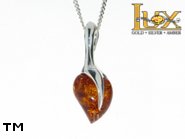 Jewellery SILVER sterling pendant.  Stone: amber. TAG: hearts; name: P-822; weight: 4.7g.