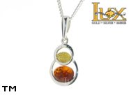 Jewellery SILVER sterling pendant.  Stone: amber. TAG: ; name: P-825; weight: 1.9g.