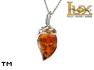 Jewellery SILVER sterling pendant.  Stone: amber. TAG: ; name: P-884; weight: 1.8g.