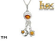Jewellery SILVER sterling pendant.  Stone: amber. TAG: nature, stars, signs; name: P-912-1; weight: 4.9g.