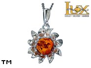 Jewellery SILVER sterling pendant.  Stone: amber. TAG: nature; name: P-966; weight: 2.9g.