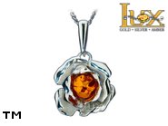 Jewellery SILVER sterling pendant.  Stone: amber. TAG: nature; name: P-978; weight: 3.3g.