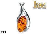 Jewellery SILVER sterling pendant.  Stone: amber. TAG: ; name: P-985; weight: 1.8g.