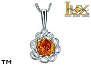 Jewellery SILVER sterling pendant.  Stone: amber. TAG: nature; name: P-987; weight: 1.8g.