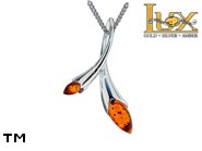 Jewellery SILVER sterling pendant.  Stone: amber. TAG: nature; name: P-A33; weight: 3.1g.