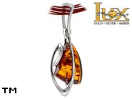 Jewellery SILVER sterling pendant.  Stone: amber. TAG: ; name: P-A87; weight: 1.9g.