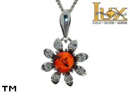 Jewellery SILVER sterling pendant.  Stone: amber. TAG: nature; name: P-C01; weight: 1.2g.