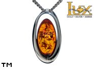 Jewellery SILVER sterling pendant.  Stone: amber. TAG: ; name: P-C47; weight: 1.9g.