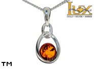 Jewellery SILVER sterling pendant.  Stone: amber. TAG: modern; name: P-D27; weight: 1.8g.