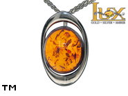 Jewellery SILVER sterling pendant.  Stone: amber. TAG: ; name: P-D35; weight: 1.2g.