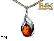 Jewellery SILVER sterling pendant.  Stone: amber. TAG: nature; name: P-D91; weight: 0.8g.