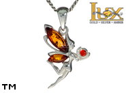 Jewellery SILVER sterling pendant.  Stone: amber. TAG: nature, animals, signs; name: P-H12; weight: 1.4g.