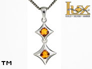 Jewellery SILVER sterling pendant.  Stone: amber. TAG: stars; name: P-K14; weight: 1.2g.