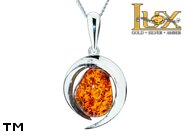 Jewellery SILVER sterling pendant.  Stone: amber. TAG: unique; name: PU-06H; weight: 5.2g.
