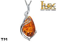 Jewellery SILVER sterling pendant.  Stone: amber. TAG: unique; name: PU-06J; weight: 5.3g.