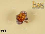 Jewellery SILVER sterling ring.  Stone: amber. TAG: clasic; name: R-094; weight: 4.1g.