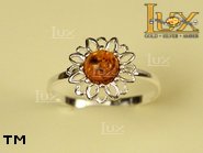 Jewellery SILVER sterling ring.  Stone: amber. TAG: nature; name: R-244; weight: 1.7g.