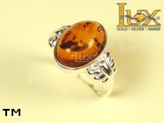 Jewellery SILVER sterling ring.  Stone: amber. TAG: ; name: R-603; weight: 3.7g.