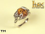 Jewellery SILVER sterling ring.  Stone: amber. TAG: ; name: R-630; weight: 3.2g.