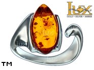 Jewellery SILVER sterling ring.  Stone: amber. TAG: ; name: R-946J; weight: 4.5g.