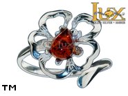 Jewellery SILVER sterling ring.  Stone: amber. TAG: nature; name: R-956J; weight: 2.5g.