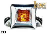 Jewellery SILVER sterling ring.  Stone: amber. TAG: modern; name: R-988; weight: 3.8g.