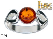 Jewellery SILVER sterling ring.  Stone: amber. TAG: ; name: R-A20; weight: 3.6g.