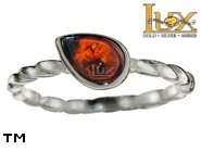 Jewellery SILVER sterling ring.  Stone: amber. TAG: ; name: R-A21-2; weight: 1.4g.