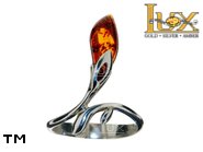 Jewellery SILVER sterling ring.  Stone: amber. TAG: nature, modern; name: R-A77; weight: 2.9g.