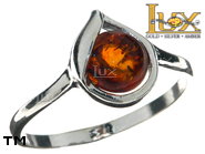Jewellery SILVER sterling ring.  Stone: amber. TAG: clasic; name: R-C89-2; weight: 1.8g.