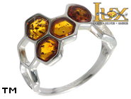 Jewellery SILVER sterling ring.  Stone: amber. TAG: nature, animals; name: R-H15; weight: 3g.